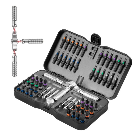 Precision 24/40/66in1 Magnetic Ratchet Screwdriver Set Detachable T-Handle Magneticizer Fix Furniture, Electronics & Glasses