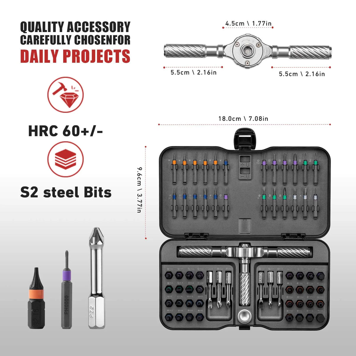 Precision 24/40/66in1 Magnetic Ratchet Screwdriver Set Detachable T-Handle Magneticizer Fix Furniture, Electronics & Glasses